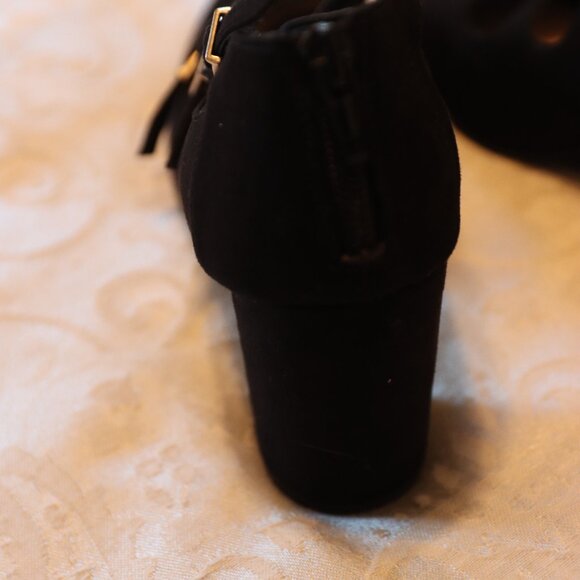 Lauren Blakwell Black Velvet Strappy High Heel Dress Shoe Size 8.5 - Picture 6 of 11